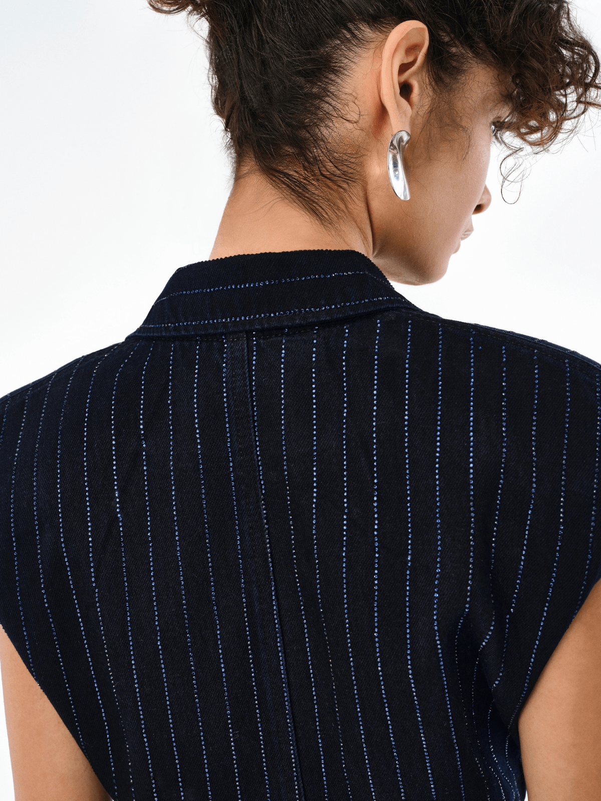 Beat Vest In Midnight Blue - Aya Studio London Türkiye