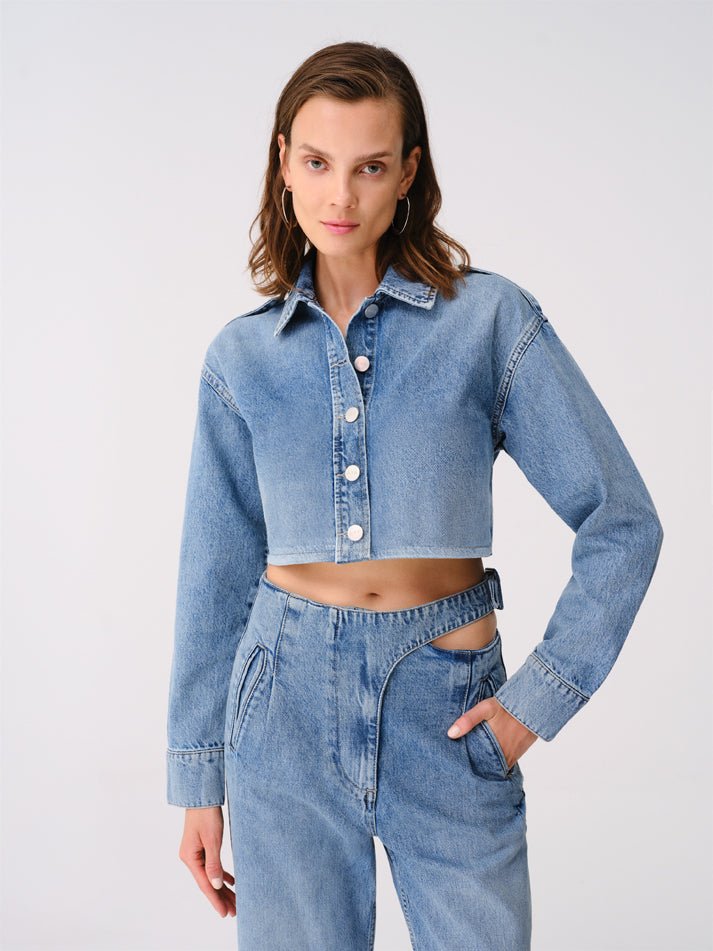 City Breeze Crop Denim Jacket